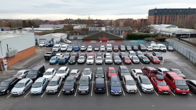 Una vista aérea del aparcamiento de Copeland Street en Derby