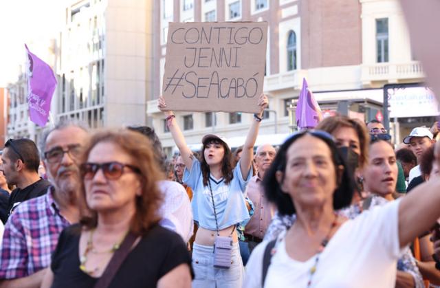 Protesto na Espanha contra Rubiales