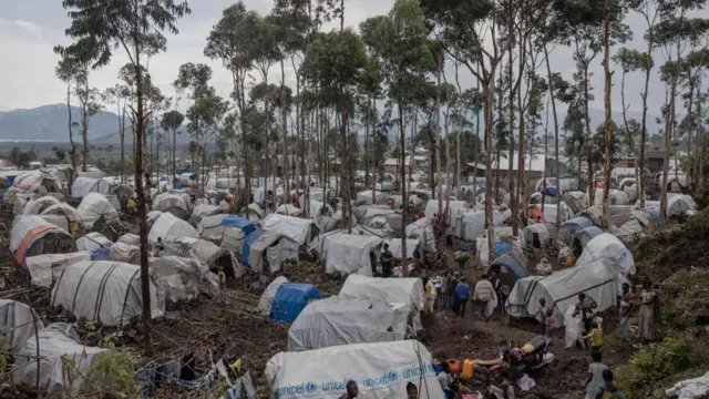 Camp de Bulengo à quelques kilomètres du centre de Goma, dans l'est de la République démocratique du Congo.