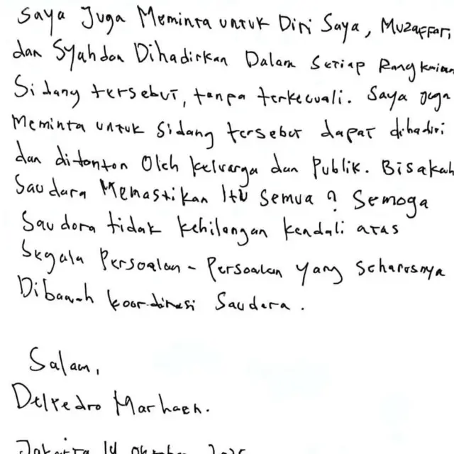 Tulisan tangan.