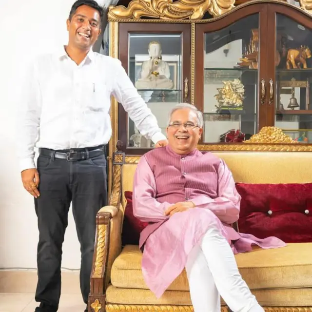 भूपेश बघेल के साथ चैतन्य बघेल