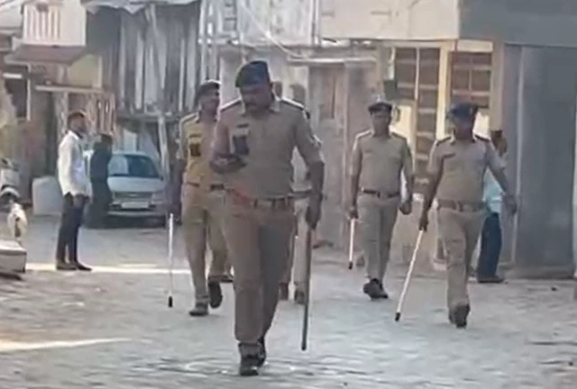 ખેરાલુમાં પોલીસ બંદોબસ્ત 