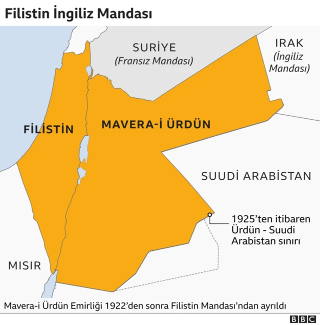 filistin ingiliz mandası haritası