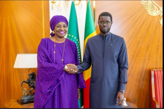 Bassirou Diomaye Faye reçoit Aminata Touré au Palais de la République, le 21 Mai 2026 à Dakar. 