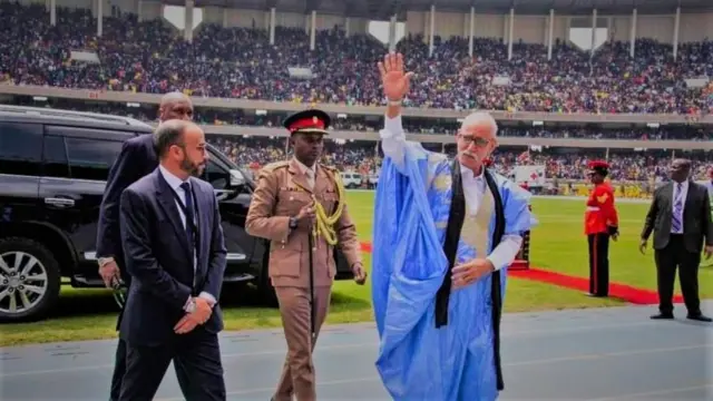 Brahim Ghali, Rais wa Jamhuri ya Kidemokrasia ya Kiarabu ya Sahrawi (SADR) alihudhuria hafla ya kuapishwa kwa William Ruto huko Kasarani.2022