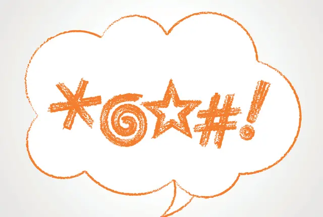 Burbuja con símbolos representado grosería