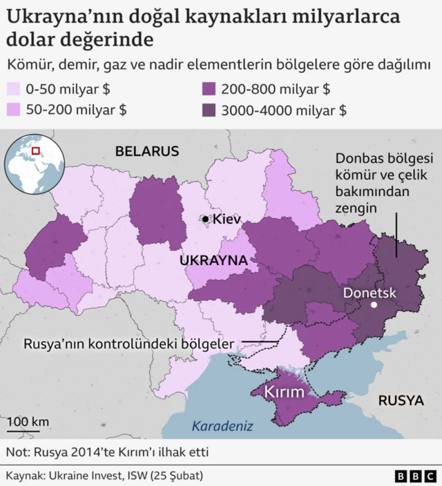 Ukrayna doğal kaynak haritası