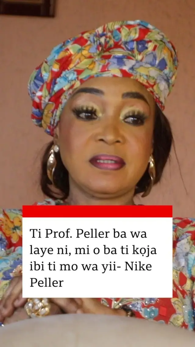 Nike Peller wọ asọ ankara toke tilẹ, o si we gele rẹ pẹlu