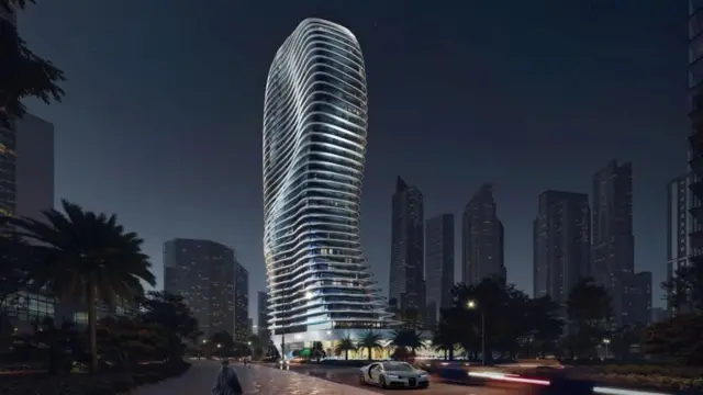 O edifício Bugatti Residences em Dubai