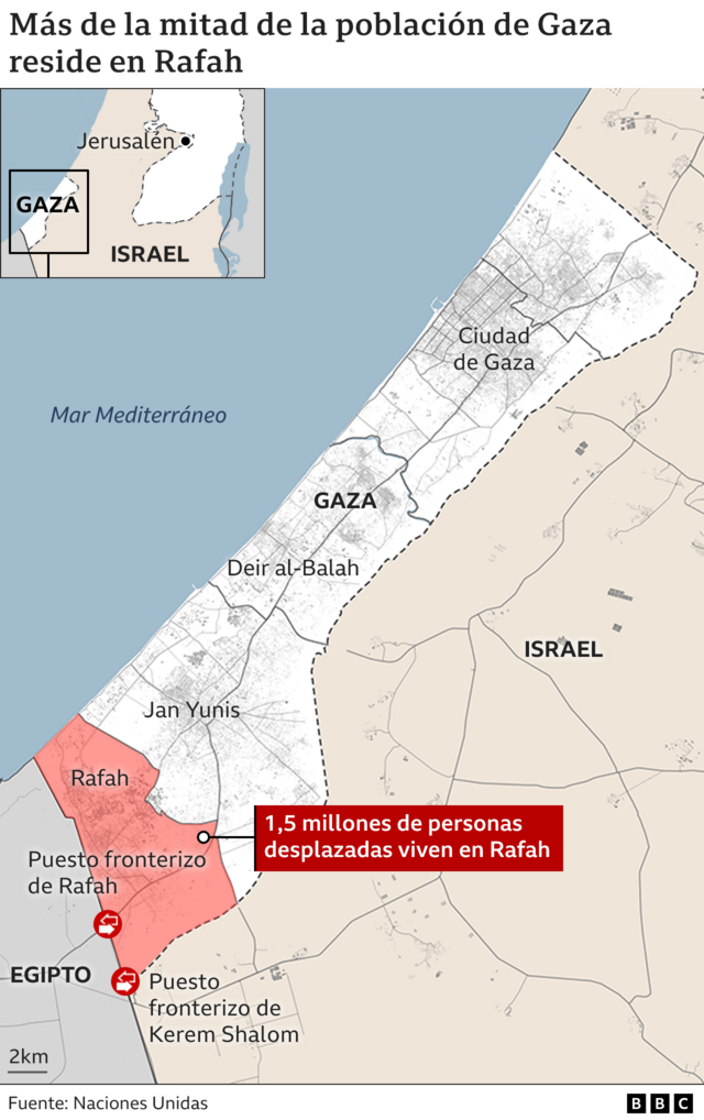 Mapa de Rafah