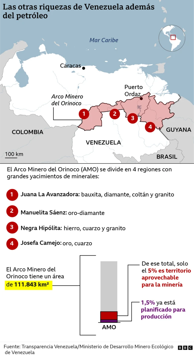 Mapa del Arco Minero del Orinoco.