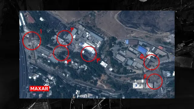 تحقیقات بی‌بی‌سی نشان می‌دهد دست‌کم به شش نقطه در زندان اوین حمله شده است 