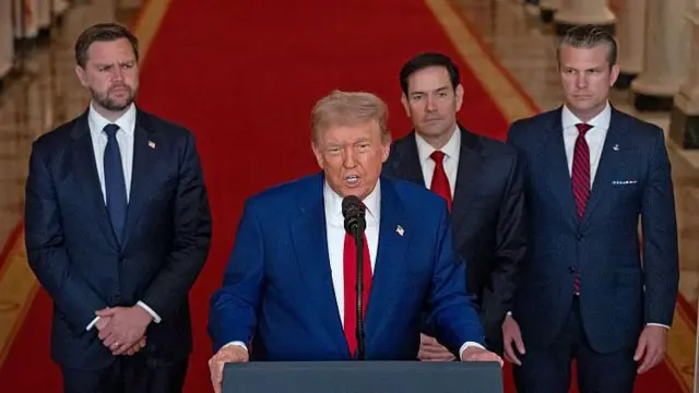 امریکی صدر ٹرمپ، نائب صدر جے ڈی وینس، وزیر خارجہ مارکو روبیو، وزیر دفاع پیٹ ہیگسیتھ 