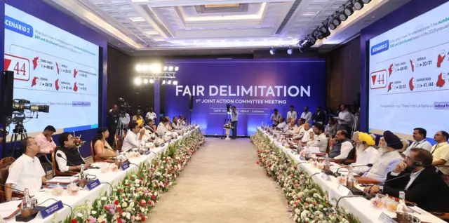 தொகுதி மறுசீரமைப்பு, மு.க.ஸ்டாலின், திமுக, ரேவந்த் ரெட்டி, பினராயி விஜயன், டிகே சிவக்குமார், சென்னை, அனைத்துக் கட்சி கூட்டம் , கூட்டு நடவடிக்கைக் குழு