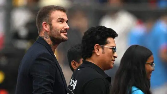 ਸਚਿਨ ਤੇਂਦੁਲਕਰ ਨਾਲ ਮੈਚ ਦੇਖਦੇ ਹੋਏ ਡੇਵਿਡ ਬੇਕਹਮ 