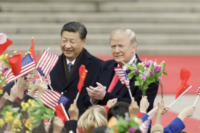 Xi Jinping e Donald Trump em 2017