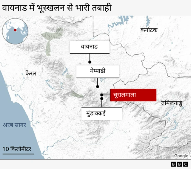केरल का मानचित्र