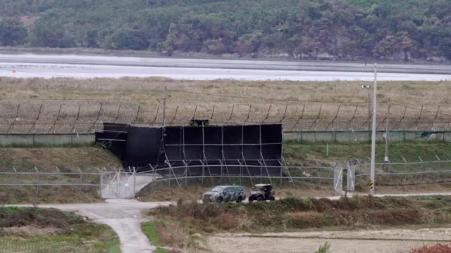 국군이 파주시 대동면 민통선 지역에 설치한 대북 확성기