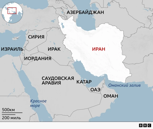Карта Ирана и соседних государств