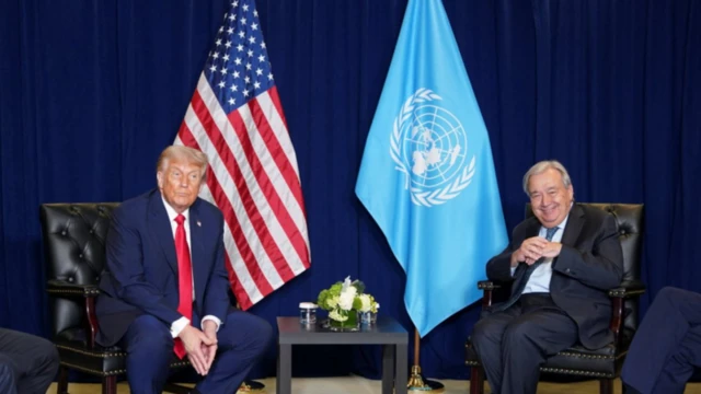 संयुक्त राष्ट्र में भाषण देने से पहले ट्रंप ने संयुक्त राष्ट्र महासचिव एंटोनियो गुटेरेस 
