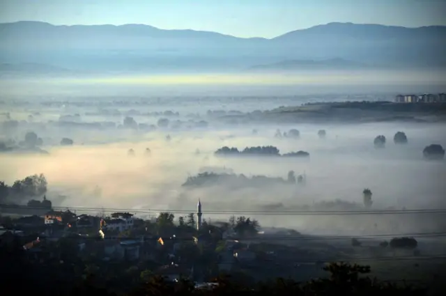 bursa'da sisli bir manzara