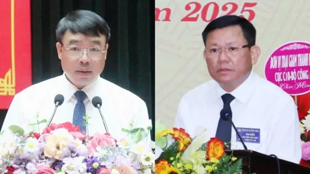 Ông Trần Anh Chung (trái) và ông Nguyễn Văn Thi đã bị khởi tố, bắt tạm giam