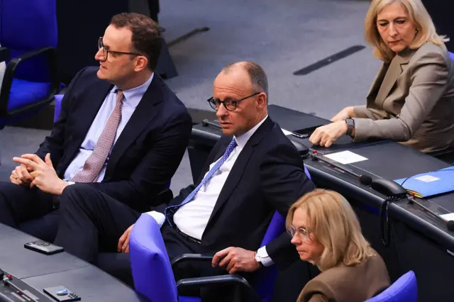 Friedrich Merz oylama sırasında.