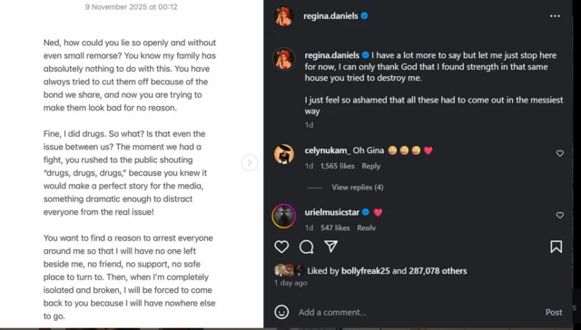 Di latest accuse for Instagram snap shot wey Regina Daniels fire her Senator Husband Ned Nwoko