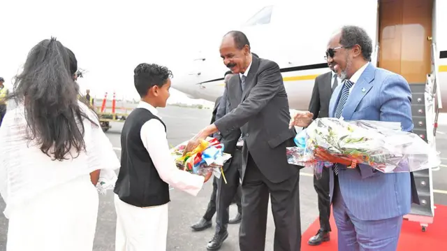 ፕረዚደንት ኢሳይያስን ፕረዚደንት ሓሰን ሸኽ ማሕሙድን