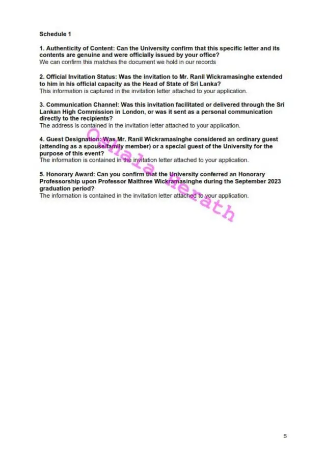 ඕෂල හේරත්ගේ පළමු තොරතුරු ඉල්ලීමට ලැබුණු පිළිතුරු