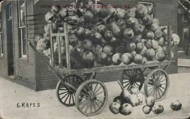 Carroça com uvas gigantes