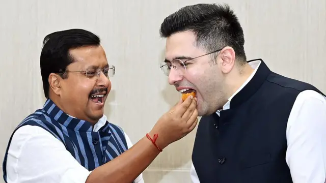 राघव चड्ढा और बीजेपी अध्यक्ष