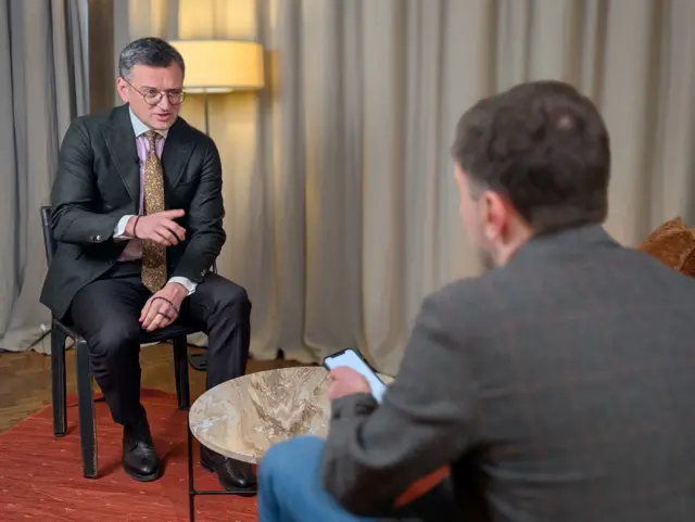 Дмитро Кулеба та кореспондент BBC Святослав Хоменко