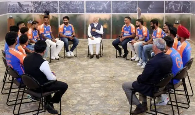 ٹیم انڈیا کے ساتھ وزیر اعظم مودی