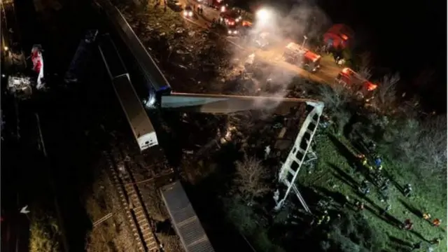 Scene of Greece train accident