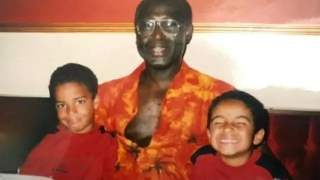 Family photo of Nelson Shardey, Aaron and Jacob