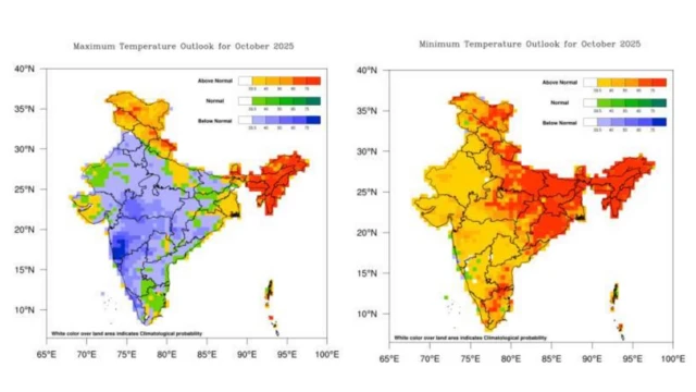 ऑक्टोबरमधल्या कमाल तापमान आणि किमान तापमानाची सरासरी अशी असेल... 