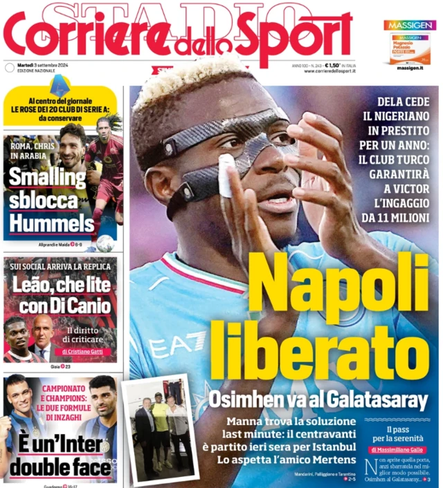 Corriere dello Sport Osimhen transfer kupürü