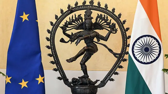 यूरोपीय संघ व भारत का झंडा