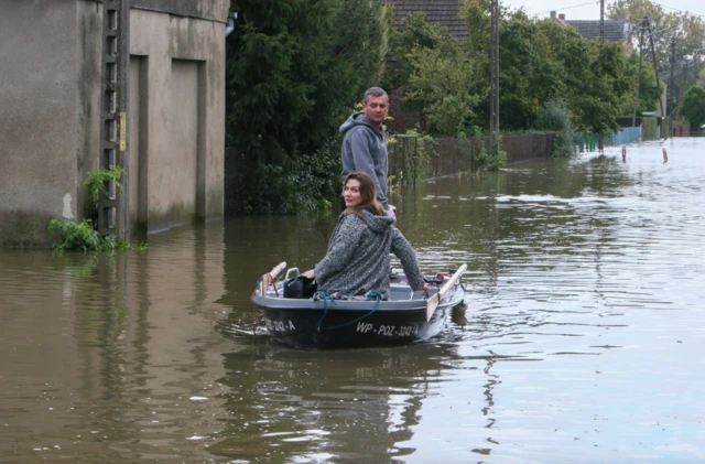 نمای دیگری از آب گرفتگی در لهستان