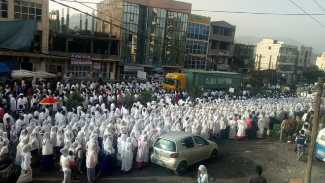 በወልዲያ ከተማ እየተካሄደ የሚገኘው የተቃውሞ ሰልፍ