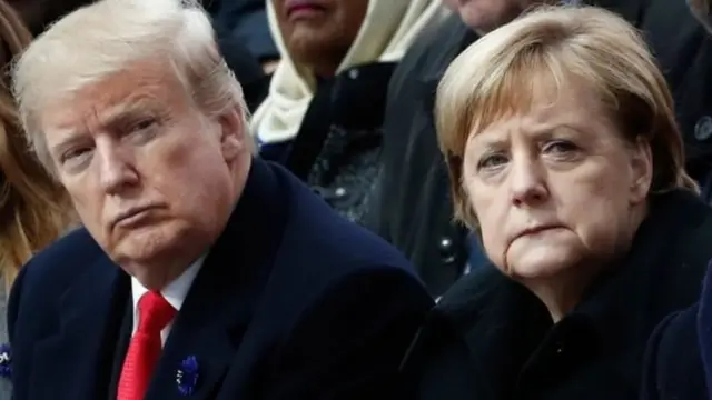 अमरीकी राष्ट्रपति डोनल्ड ट्रंप और जर्मनी की चांसलर एंगेला मर्केल