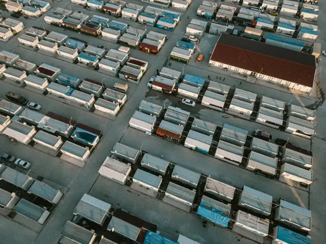 Konteyner kentin yukarıdan görünüşü. 