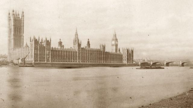 Здание британского парламента в 1858 году