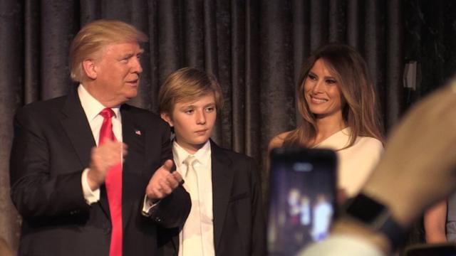 Трамп с сыном и женой