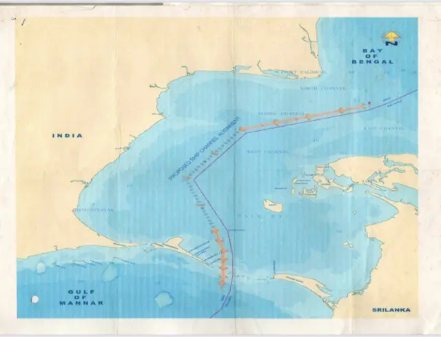 சேதுக்கால்வாய் - உத்தேசப் பாதை