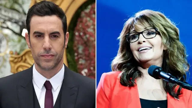 Sacha Baron Cohen y Sarah Palin.