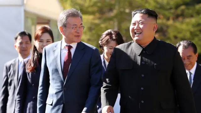 Presidente Moon Jae-in e Kim Jong-un