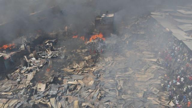 Vue surplombant le marché Gikomba ravagé par le feu en octobre 2017 (illustration).