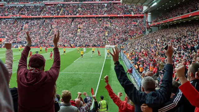 Liverpool stadyumundan bir kare